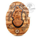 Bless our Home Holy Family Olive Wood Plaque - Holy Land Gift Shop