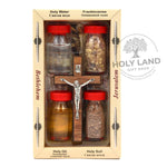 Carved Bethlehem Olive Wood Crucifix with Holy Elements Holy Land Gift Shop
