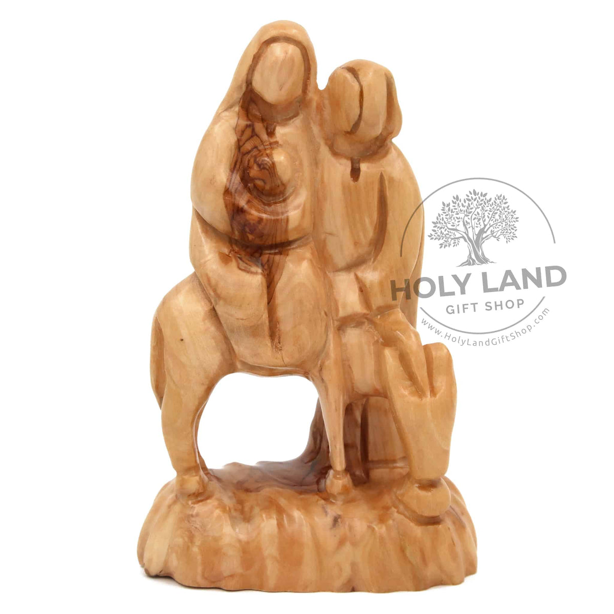 Holy on sale Land Olive Wood Statue Jesus, Mary, And Joseph Flight To Egypt