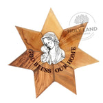 Hand Carved Bethlehem Olive Wood Nativity Hanging Star - Holy Land Gift Shop