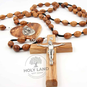 
                  
                    Load image into Gallery viewer, Hand Carved Holy Land Wall Rosary in Olive Wood
                  
                