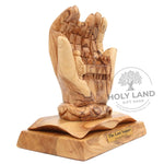 Last Supper Hands Olive Wood Carving Side View