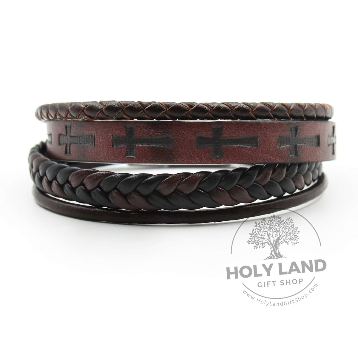 Aftimos Genuine Layered Leather Bracelet - Holy Land Gift Shop