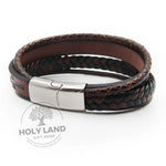 Aftimos Holy Land Genuine Layered Leather Bracelet Back View