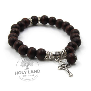 
                  
                    Load image into Gallery viewer, Holy Land Handmade Aleppo Fleurie Cross Bracelet Front View
                  
                
