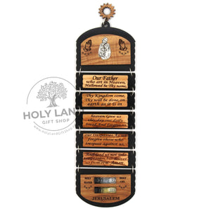 
                  
                    Load image into Gallery viewer, Our Father Prayer Olive Wood Hanging Holy Land Gift Shop Front View
                  
                