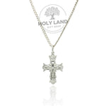 44.5 CM Handmade Sterling Silver Cross Necklace from the Holy Land 