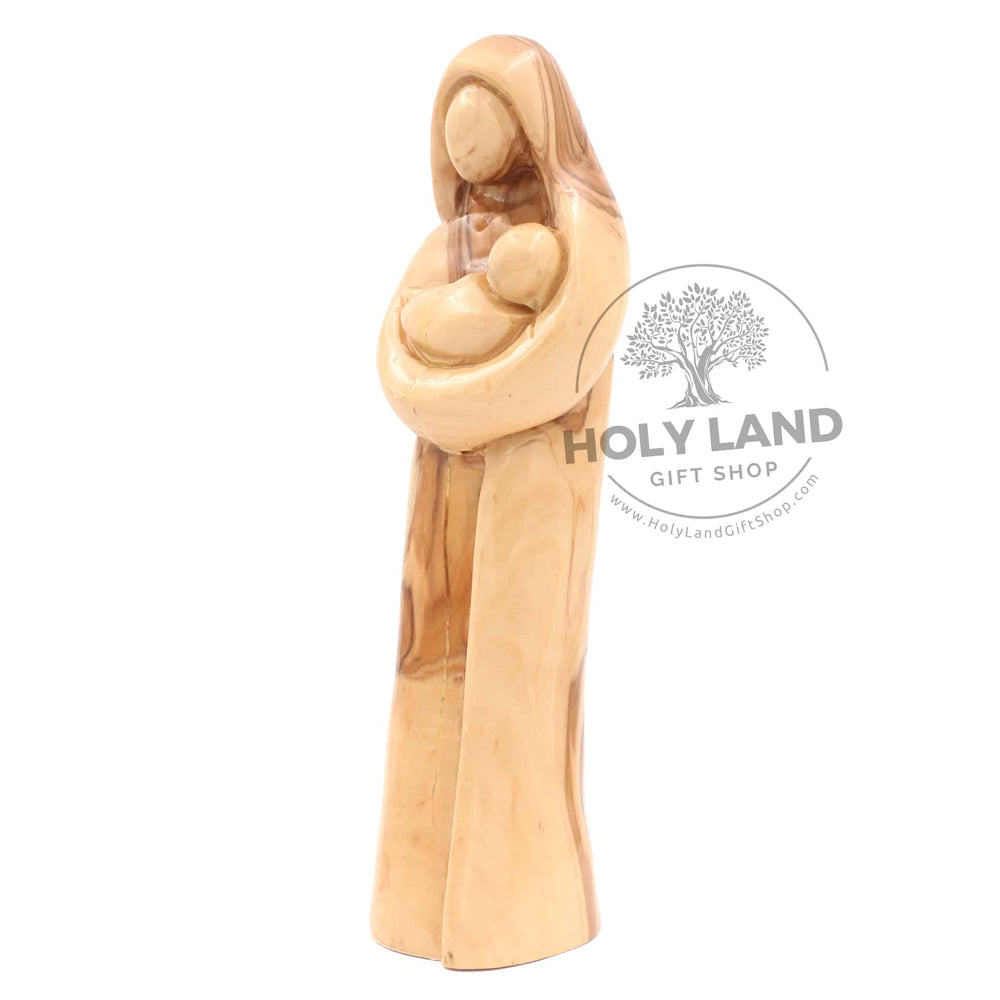 Abstract Olive Wood of Virgin Mary with Baby Jesus in Olive Wood