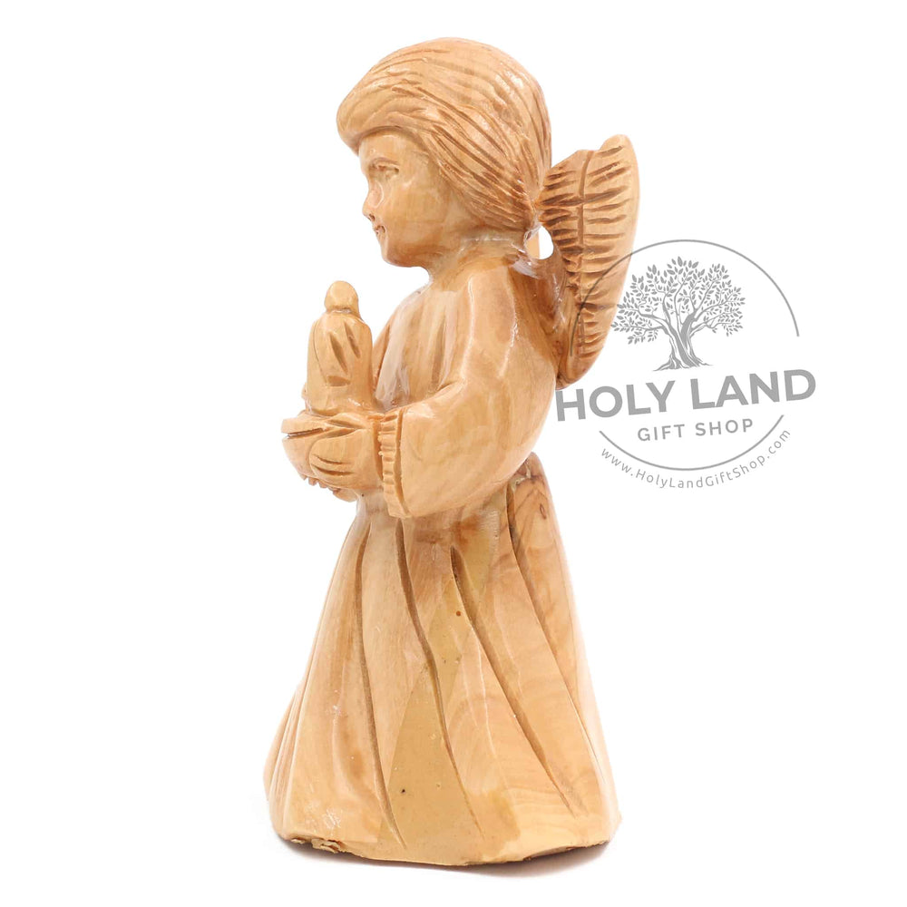 
                  
                    Load image into Gallery viewer, Angel with a Lamp Carved in Bethlehem Olive Wood
                  
                