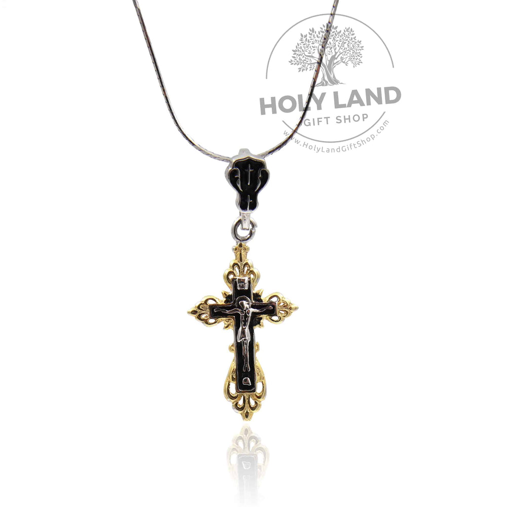 Gold Plated Cross Fleury from the Holy Land Front View