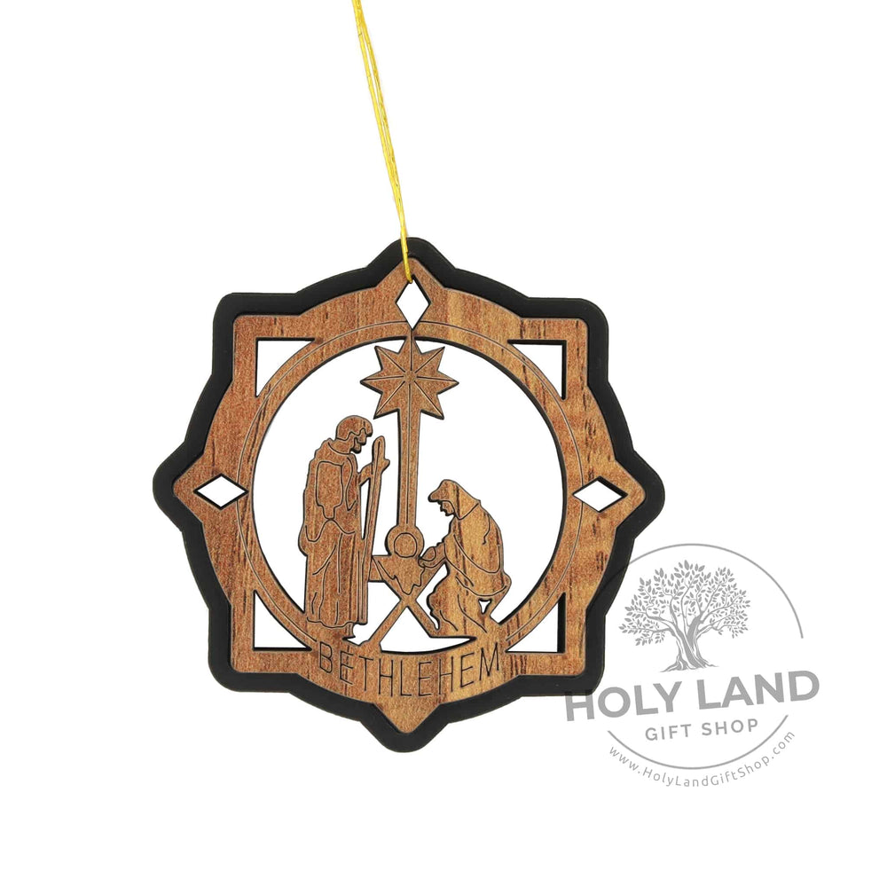 Blessed Family Holy Land Olive Wood Ornament