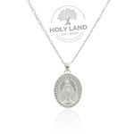 Blessed Virgin Mary Silver Pendant-Style Necklace