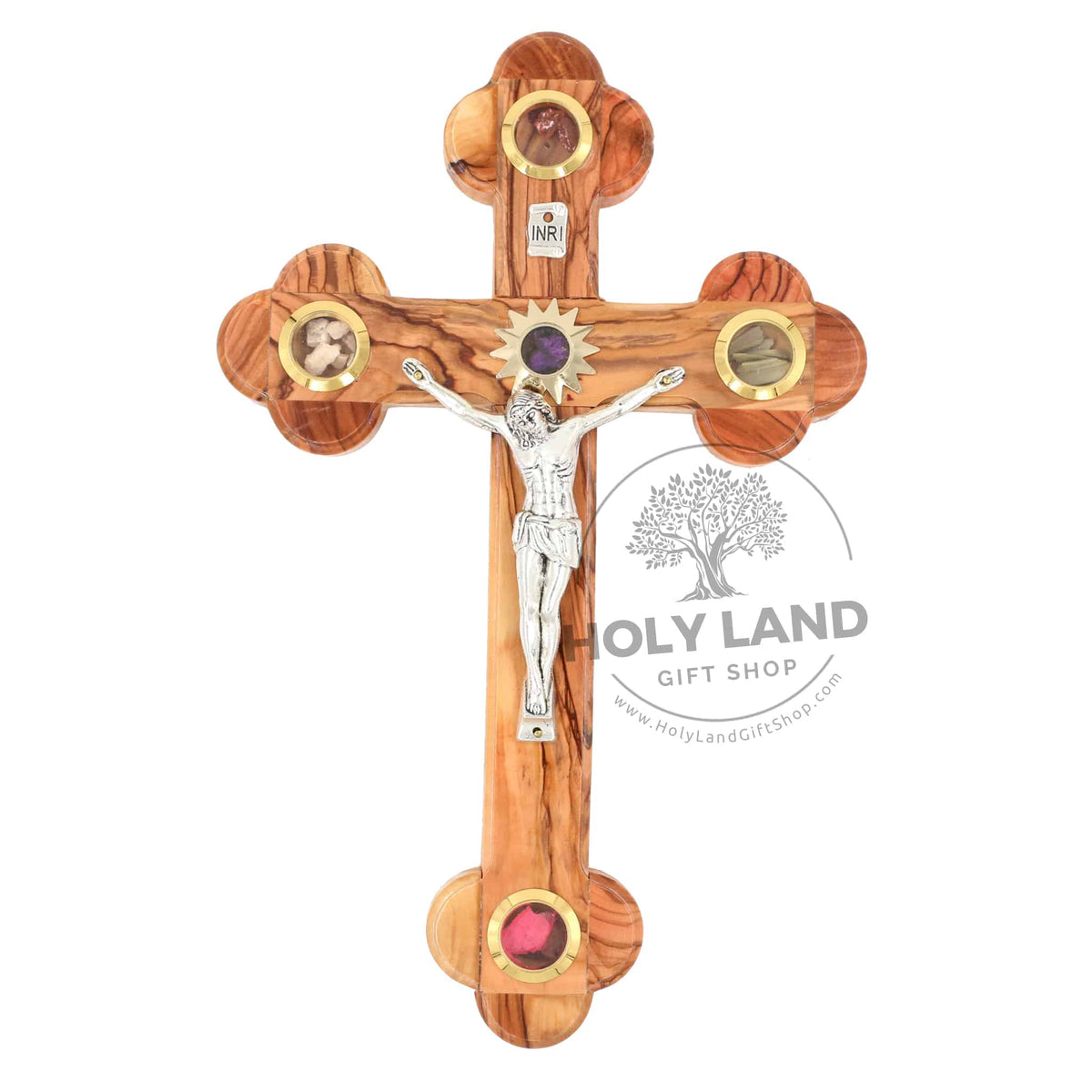 Carved Olive Wood Cross and Crucifix