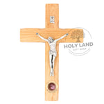 Carved Olive Wood Cross with Crucifix from Bethlehem