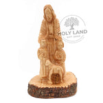 Carved Bethlehem Olive Wood Jesus with Children Front View