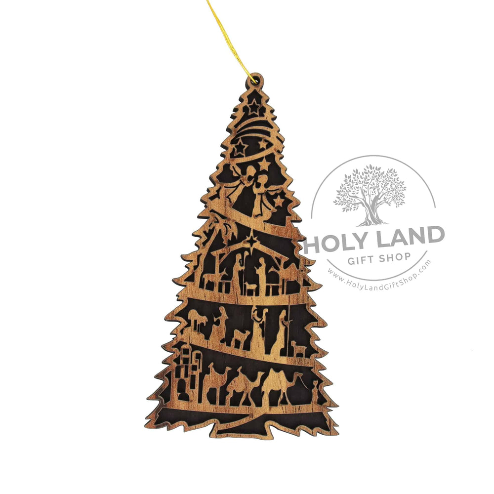 Christmas Story Holy Land Olive Wood Christmas Tree Ornament 