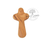 Comfort Handheld Cross of Olive Wood from the Holy Land Front View