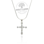 Holy Land Cross Pendant with Gemstones and Sterling Silver