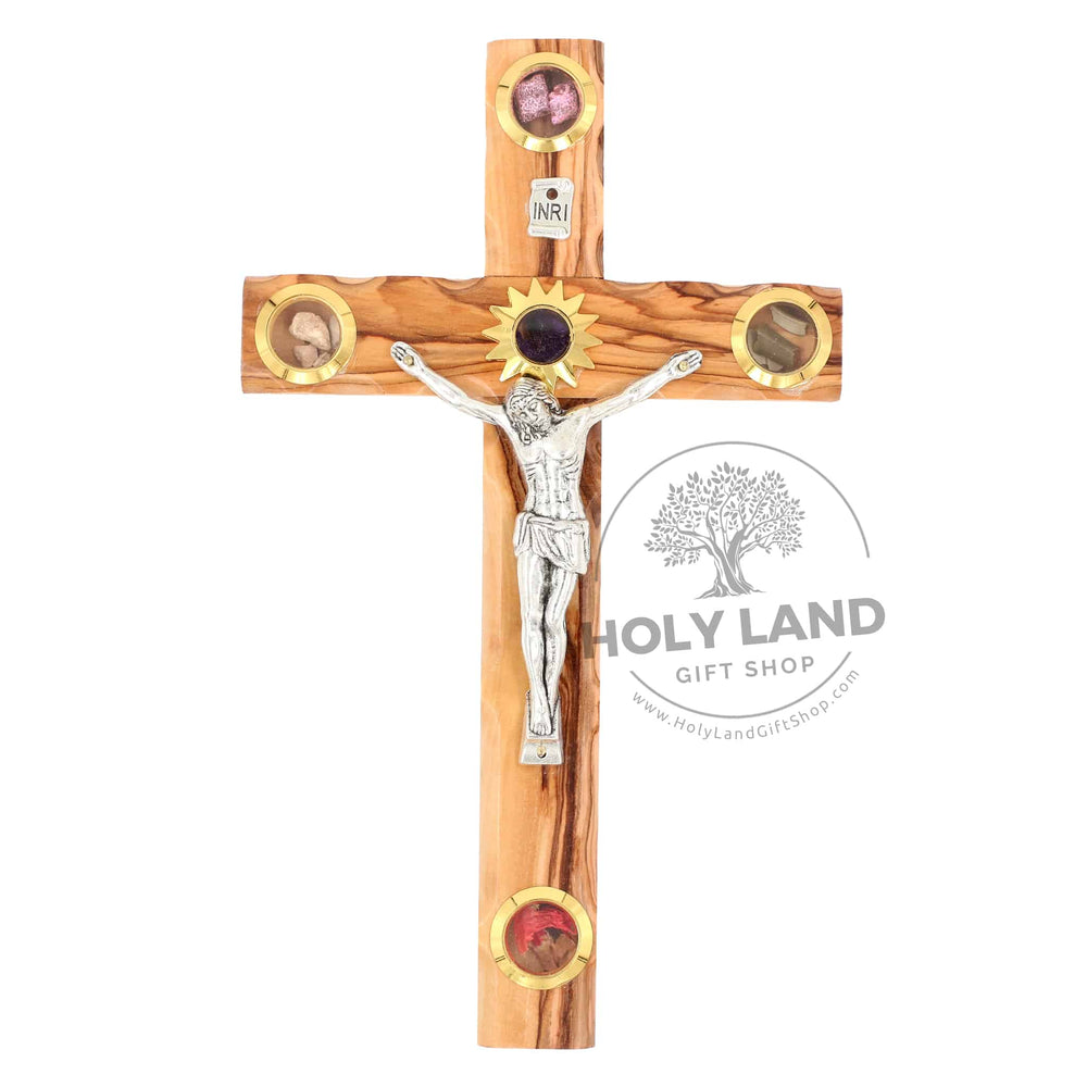 Cross of Holy Land Bethlehem Olive Wood with Essences 