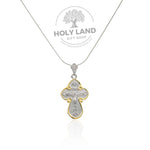 Crucifix in 925 Holy Land Handmade Sterling Silver with Gold Plating