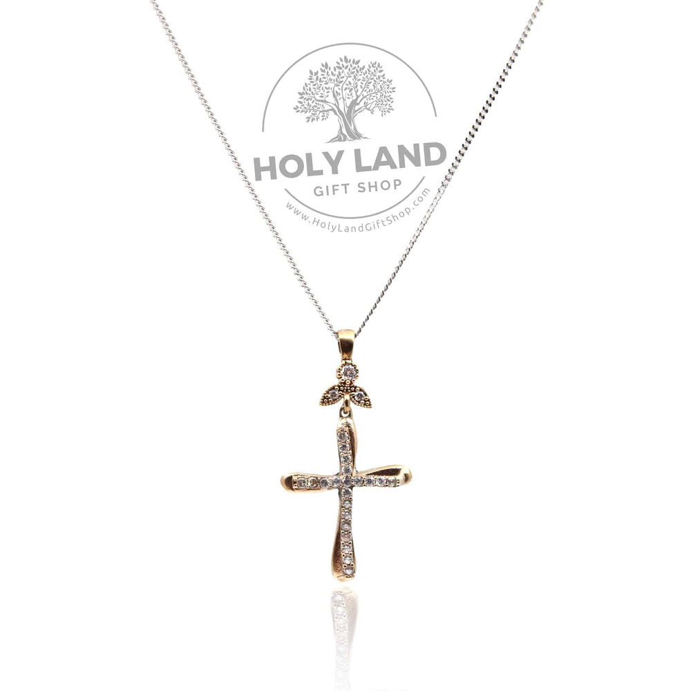 Delicate Flower Petal Cross handmade in the Holy Land
