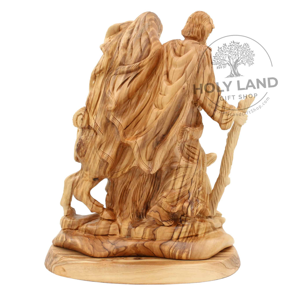 Entrance to Bethlehem Statue in Olive Wood Back View