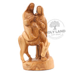 Flight into Egypt Hand-Carved Bethlehem Olive Wood Front View