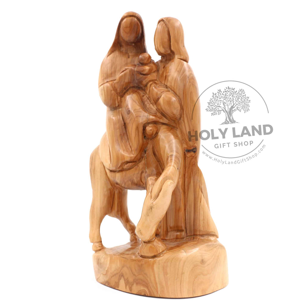 
                  
                    Load image into Gallery viewer, Flight into Egypt Hand-Carved Bethlehem Olive Wood Side View
                  
                