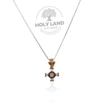 Gemstone Cross with Sacred Heart Bail - Holy Land Gift Shop