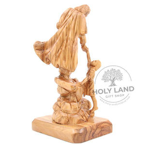 
                  
                    Load image into Gallery viewer, Hand Carved Holy Land Olive Wood Jesus with Children Statue Back Side View
                  
                
