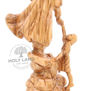 
                  
                    Load image into Gallery viewer, Hand Carved Holy Land Olive Wood Jesus with Children Statue Close Up View
                  
                