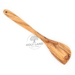 
                  
                    Load image into Gallery viewer, Holy Land Hand carved Olive Wood Mixing Spoon Front View
                  
                