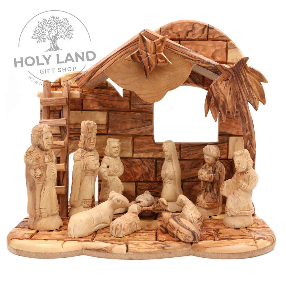 Bethlehem Hand Carved Olive Wood Nativity Scene Set
