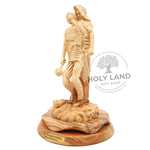 Hand Carved Olive Wood Forgiveness Statue Side View