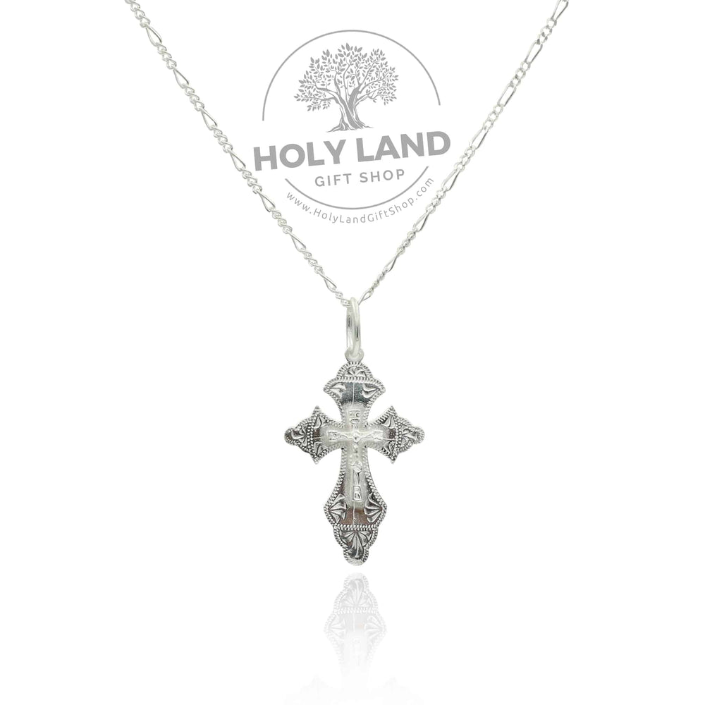 Handmade Cross Pendant Featuring Sterling Silver Crafting from the Holy Land