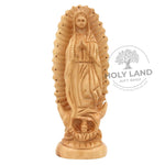 Handmade Bethlehem Olive Wood Statue of Our Lady of Guadalupe