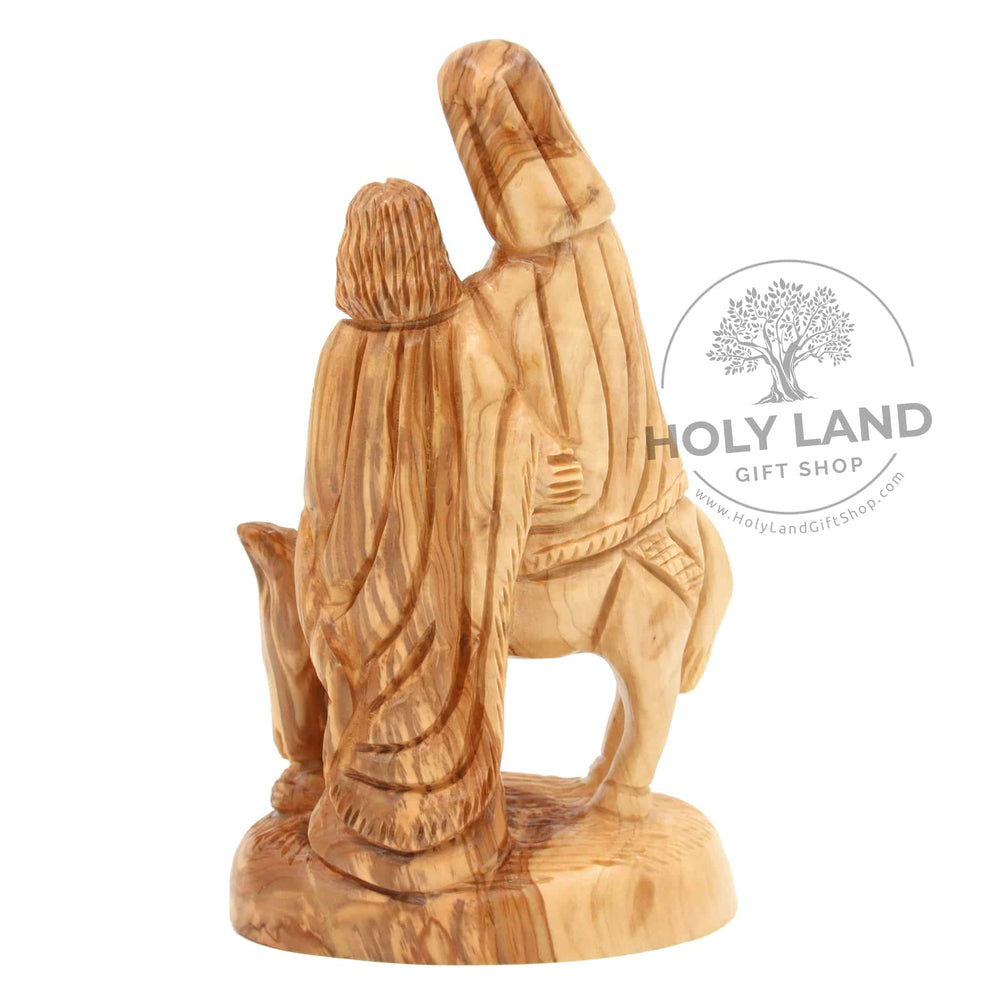 
                  
                    Load image into Gallery viewer, Olive wood Handicraft of Flight into Egypt Bethlehem Statue Back View
                  
                