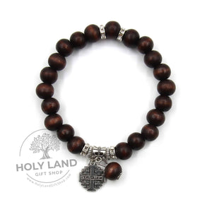 Holyland Rosary Red Crystal Beaded Rosary Bracelet With Jerusalem Cross  Charm Jewelry  My Jerusalem Store