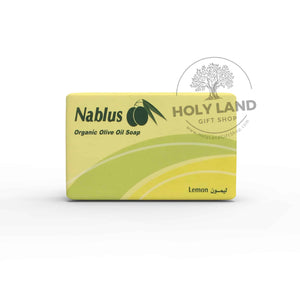 
                  
                    Load image into Gallery viewer, Handmade Lemon Organic Olive Oil Soap from the Holy Land Packaged View
                  
                