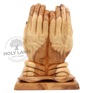 
                  
                    Load image into Gallery viewer, Hand Carved Bethlehem Olive Wood Lord’s Prayer Statue Back View
                  
                