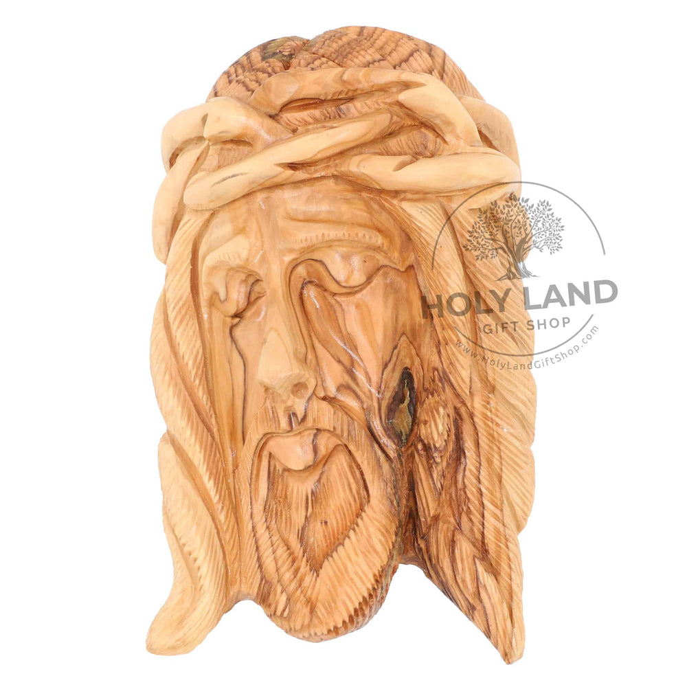 Hanging Face of Jesus in Bethlehem Olive Wood from the Holy Land