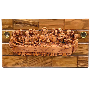 
                  
                    Load image into Gallery viewer, Holy Elements Last supper Olive Wood Plaque Front
                  
                