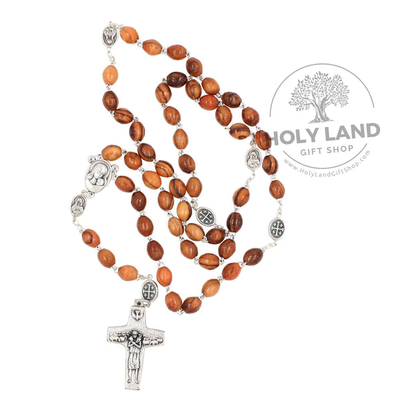 Icon Rosary with Bethlehem Olive Wood Beads Holy Land Gift Shop
