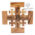 Jerusalem Cross of Hand Carved Bethlehem Olive Wood from the Holy Land