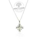 Jerusalem Style Cross Pendant in Sterling Silver from the Holy Land Back View