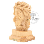 Jesus Head in Carved Bethlehem Olive Wood from the Holy Land Side View