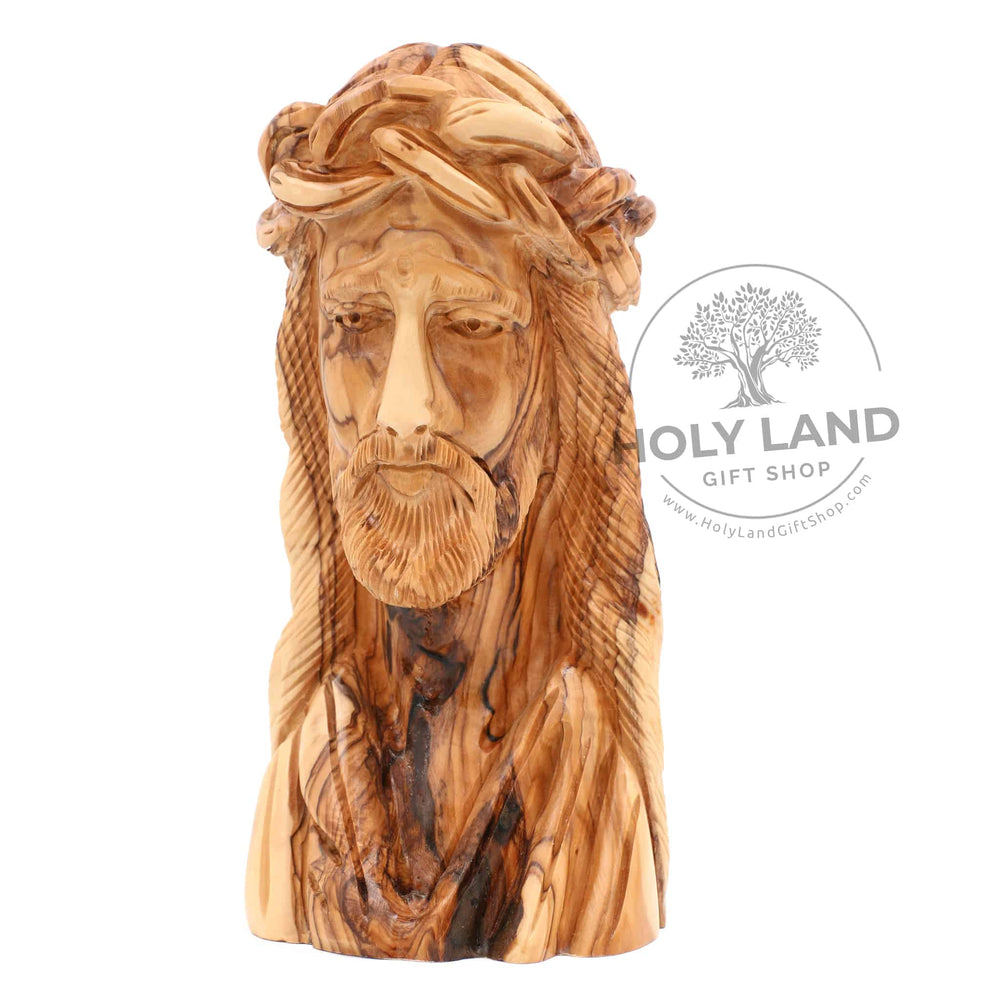 Jesus Crown of thorns Olive Wood Statue Front View