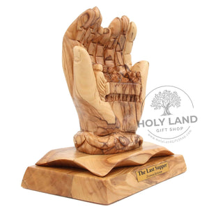 
                  
                    Load image into Gallery viewer, Last Supper Hands Olive Wood Carving Side View
                  
                