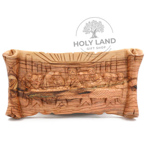 
                  
                    Load image into Gallery viewer, Last Supper Bethlehem Olive Wood Wall Hanging Plaque from the Holy Land Front View
                  
                