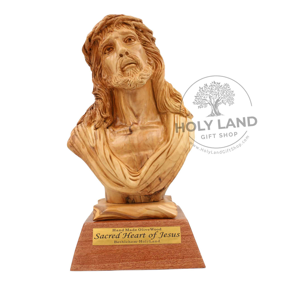 Jesus Bust Bethlehem Olive Wood Statue from the Holy Land